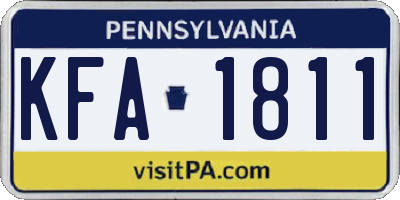 PA license plate KFA1811