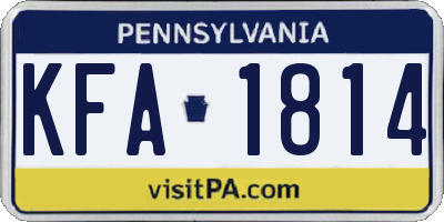 PA license plate KFA1814