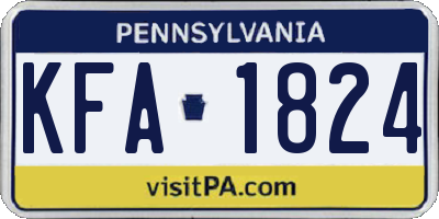 PA license plate KFA1824