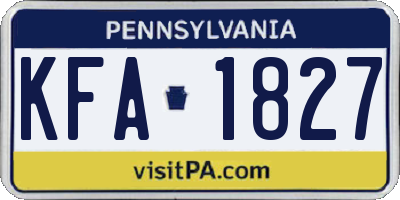 PA license plate KFA1827