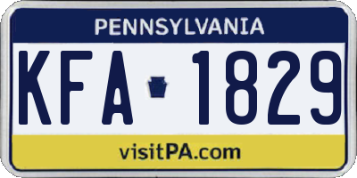 PA license plate KFA1829