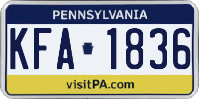 PA license plate KFA1836
