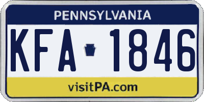 PA license plate KFA1846