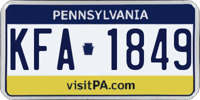 PA license plate KFA1849