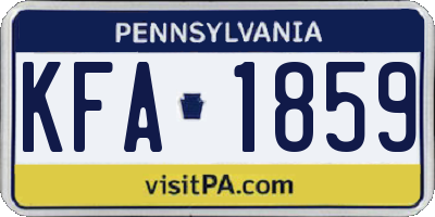 PA license plate KFA1859