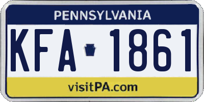 PA license plate KFA1861