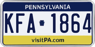 PA license plate KFA1864