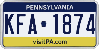 PA license plate KFA1874