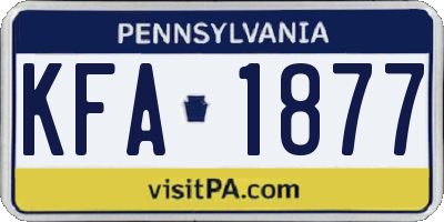 PA license plate KFA1877