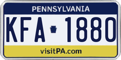 PA license plate KFA1880