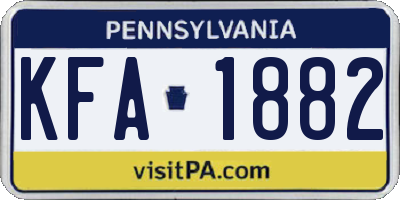 PA license plate KFA1882