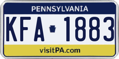 PA license plate KFA1883