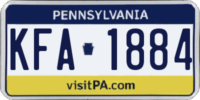 PA license plate KFA1884