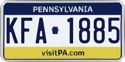 PA license plate KFA1885