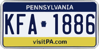 PA license plate KFA1886
