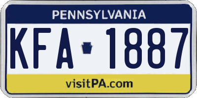 PA license plate KFA1887