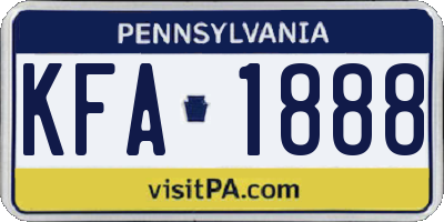 PA license plate KFA1888