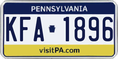 PA license plate KFA1896