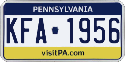 PA license plate KFA1956