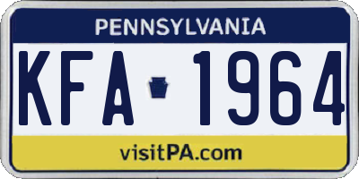 PA license plate KFA1964