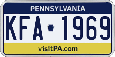 PA license plate KFA1969