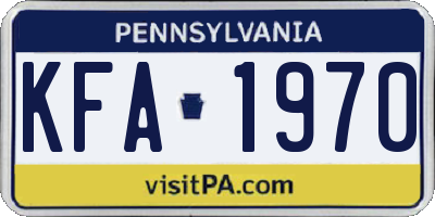 PA license plate KFA1970