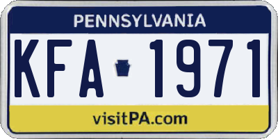 PA license plate KFA1971