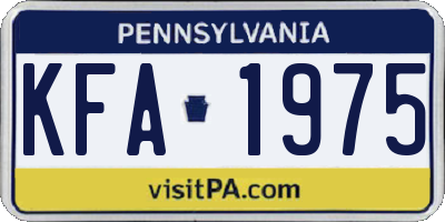 PA license plate KFA1975