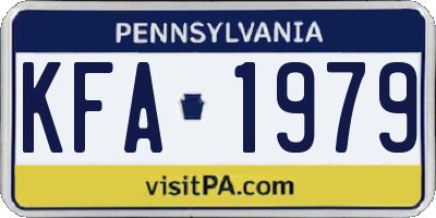 PA license plate KFA1979