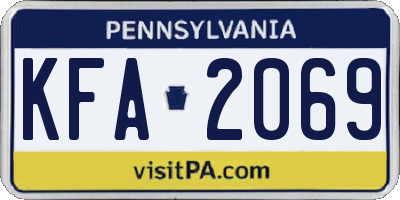 PA license plate KFA2069