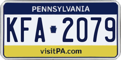 PA license plate KFA2079