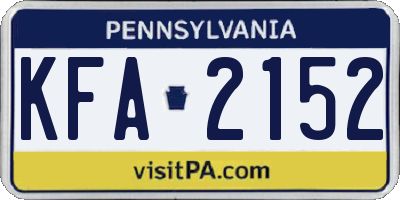 PA license plate KFA2152
