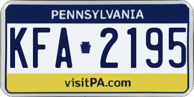 PA license plate KFA2195