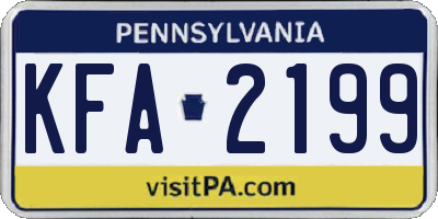 PA license plate KFA2199