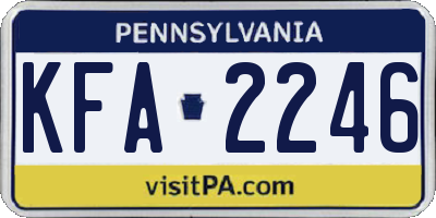 PA license plate KFA2246