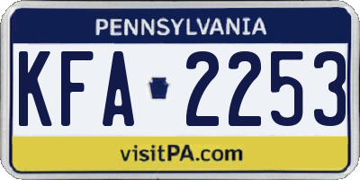 PA license plate KFA2253