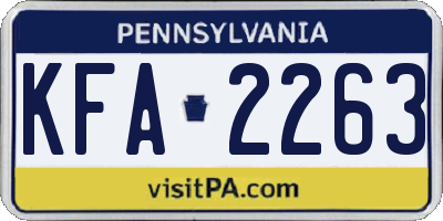 PA license plate KFA2263
