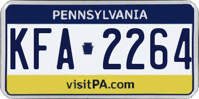 PA license plate KFA2264