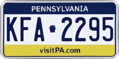 PA license plate KFA2295
