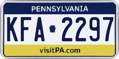 PA license plate KFA2297