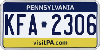 PA license plate KFA2306