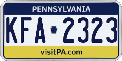 PA license plate KFA2323