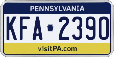 PA license plate KFA2390