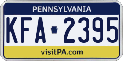 PA license plate KFA2395