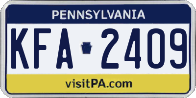 PA license plate KFA2409