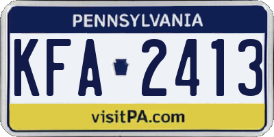 PA license plate KFA2413