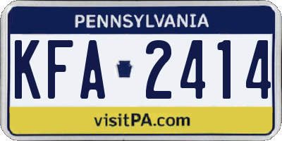 PA license plate KFA2414