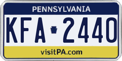 PA license plate KFA2440