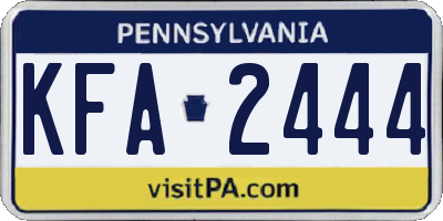 PA license plate KFA2444