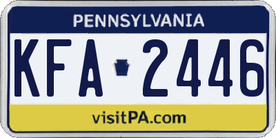 PA license plate KFA2446